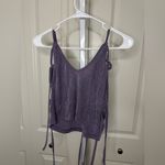 Cider Purple Tie Strap Tank Top Sleeveless V Neck Crop Top Casual Photo 1