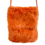 wilson's leather Wilson Leather: Maxima Small Rabbit Fur Crossbody Purse in Orange Photo 12