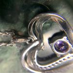 February Birthstone Heart Pendant Necklace I Love You For Always And Forever 925 Purple Photo 1