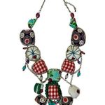 VINTAGE Handmade Italian Beaded Cloth Pillow Embellished Necklace STUNNING Photo 0