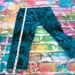 Zella Z by Womens Leggings Sz S Ikat Print Teal Black Tie Dye Look Capri Length Photo 4