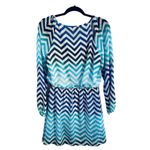 Accidentally in Love Junior’s Large- EUC-Blue & White Chevron Dress- Lined Photo 1