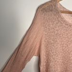 Rebecca Taylor Pink Leopard Linen Blend Sweater Size Large Photo 5