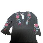 Johnny Was New  Workshop | Cordella Boho Tie Dress – Black Silk | Size M Photo 2