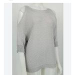3/20 Sale Carina Ricci crochet knit off the shoulder sweater size medium Silver Photo 2
