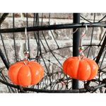 Pumpkin Earrings Thanksgiving Fall Festive Harvest New Handmade Dangle Hooks Orange Photo 2