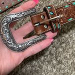 Nocona Belt Co. woman XL tooled 100% genuine leather 1 1/2 “ triple snap Brown Photo 1