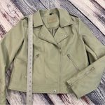 BLANK NYC  Women's Mint Green Vegan Leather Moto Jacket Photo 8
