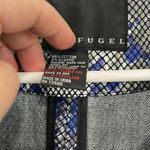 Yansi Fugel Medium Blue, Gray Sparkle Snakeskin Open Front Jacket Top Pockets Blue Photo 6