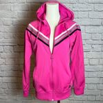 Adidas Women's S Pink Full-Zip Chevron Stripe Track Jacket Sportswear Casual Photo 0