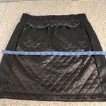 Lyla Renai Quilted Black Vegan Leather Mini Skirt Chain Detail Women’s Size S Photo 5