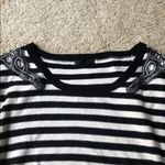 H&M Jewel embellished crew striped sweater sz L Photo 1