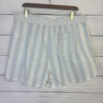 Madewell  Cotton Shorts Pull-On Striped White Blue‎ Womens Size 1X Stretch Waist Photo 4
