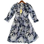 Fat Face Womens Dress Sz 8 Blue Floral Summer V Photo 0