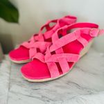 Cole Haan Cole Haan Crystal Wedge Leather Espadrille Strap Sandal, Pink, Size 9, NWOB Photo 9