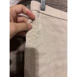 Theory Linen Pants Stretch Ivory Cream Cropped Sz 6 Preppy Pockets Photo 4