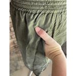 pants 100% silk drab green elastic waist 1980s Size M Photo 4