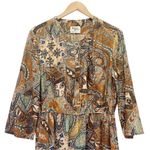 Anthropologie Holding Horses Boho Paisley Fall Shirtdress Brown Blue Tan Size 8 Photo 7
