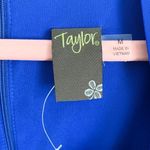 Taylor Royal Blue Azure Chiffon V neck High Low Midi Dress Medium Photo 14