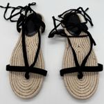 Banana Republic  Leather Espadrille Gladiator Flat Sandals Black SIZE 7.5 Photo 0