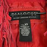 Dialogue  Red Fringe Leather Long Sleeve Jacket Photo 4