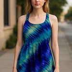 Andrew Marc NWT Marc New York Black Purple Chiffon Mini Dress Photo 0