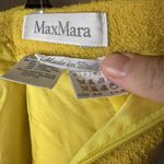 Max Mara  Y2K Made In Italy Goldenrod Yellow Nubby Wool Blend Lined Mini Skirt Photo 4