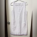Southern Tide Pastel Purple and White Striped Midi Dress Photo 1
