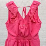 Sunburst Kiss Coral Pink Ruffle Peplum Top L Sleeveless Eyelet Lace Festival Size L Photo 6