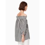 Kate Spade NWOT  off the shoulder top black gingham  S Photo 4