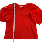 Madewell  Puff Sleeve Cotton Crewneck Tee Shirt Bright Flame Women’s Size XXS NWT Photo 4