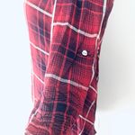 Max Studio Red Navy Plaid Shirt Dress Photo 5