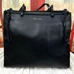 Vince Camuto Litzy Leather Tasseled Braided Tote Bag Black Photo 1