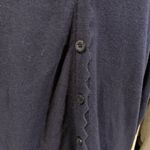Isaac Mizrahi  | navy blue scalloped edge cardigan Photo 4