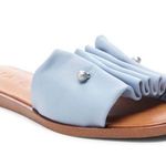 1. State Blue Fann Ruched Leather Slide Sandals, Size 7.5 New in Box Photo 0