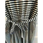 Old Navy Womens Knit Jumpsuit Size L Gray/cream Striped oversized open back belt Photo 4