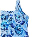 ANDIE NWT  Swim The Siren Athletic Cropped Tankini Top L Bluf Blue Floral #3113 Photo 2