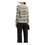 autumn cashmere New Striped Crew Neck Sweater Size S Cream Navy Blue Long Sleeve Photo 3