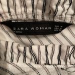 ZARA Black White Striped Floral Lace Overlay Top Womens Size Medium Photo 1