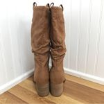 REPORT Tariq Vegan Suede Leather Slouch Boot High Block Heel Brown Size 8 Photo 4