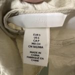 H&M New  Beige V-Neck Knee Length Dress S Balloon Sleeves Party Boho Cream Green Photo 8