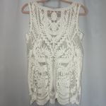 Laundry by Shelli Segal ‎ Sleeveless Top Floral Size XS Sheer Overlay White Boho Photo 3