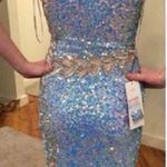 Boutique Baby Blue Sequin And Silver Jewel Prom Dress Perfect Condition Photo 4