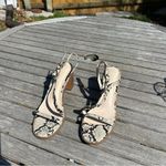 H by Halston  loft Heeled Sandals Snake Print‎ 9 Size Block Heel Straps Casual Photo 7