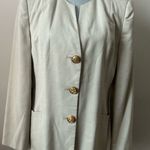 Oleg Cassini Vintage Y2K academia jacket grey gold button with pockets size 12 Photo 1