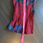 Habitat Floral Print Button Down Peplum Top Red Blue Women's Size Small Church Photo 10