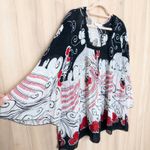 Dress Barn  Womens Blouse Size 22/24 3X Black White Abstract Boho Chic Lightweight Photo 4