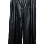 Abercrombie & Fitch  Wide Leg Faux Leather Vegan Pants Black Womens Size 33 Photo 0