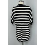CAbi Whistle Cardigan Sweater Womens Size XXS Black White Striped Short Sleeve Photo 4