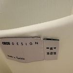 ASOS Ivory Asymmetric Puff Sleeve Knot Tuck Midi Dress Photo 2